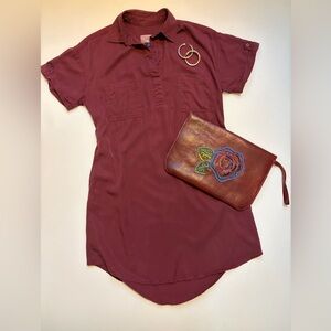 Shirt dress perfect for the Big Game, casual, lightweight, minimalist,versatile